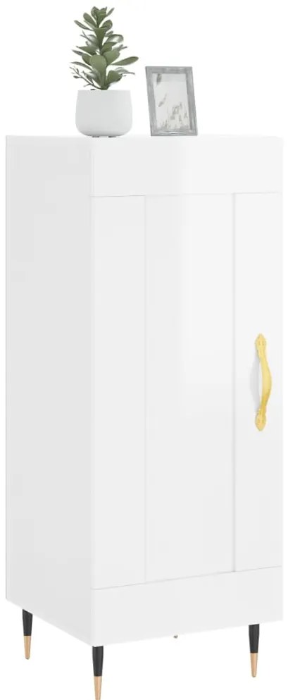vidaXL Ντουλάπι Γυαλιστερό Λευκό 34,5x34x90 εκ. Επεξεργασμένο Ξύλο