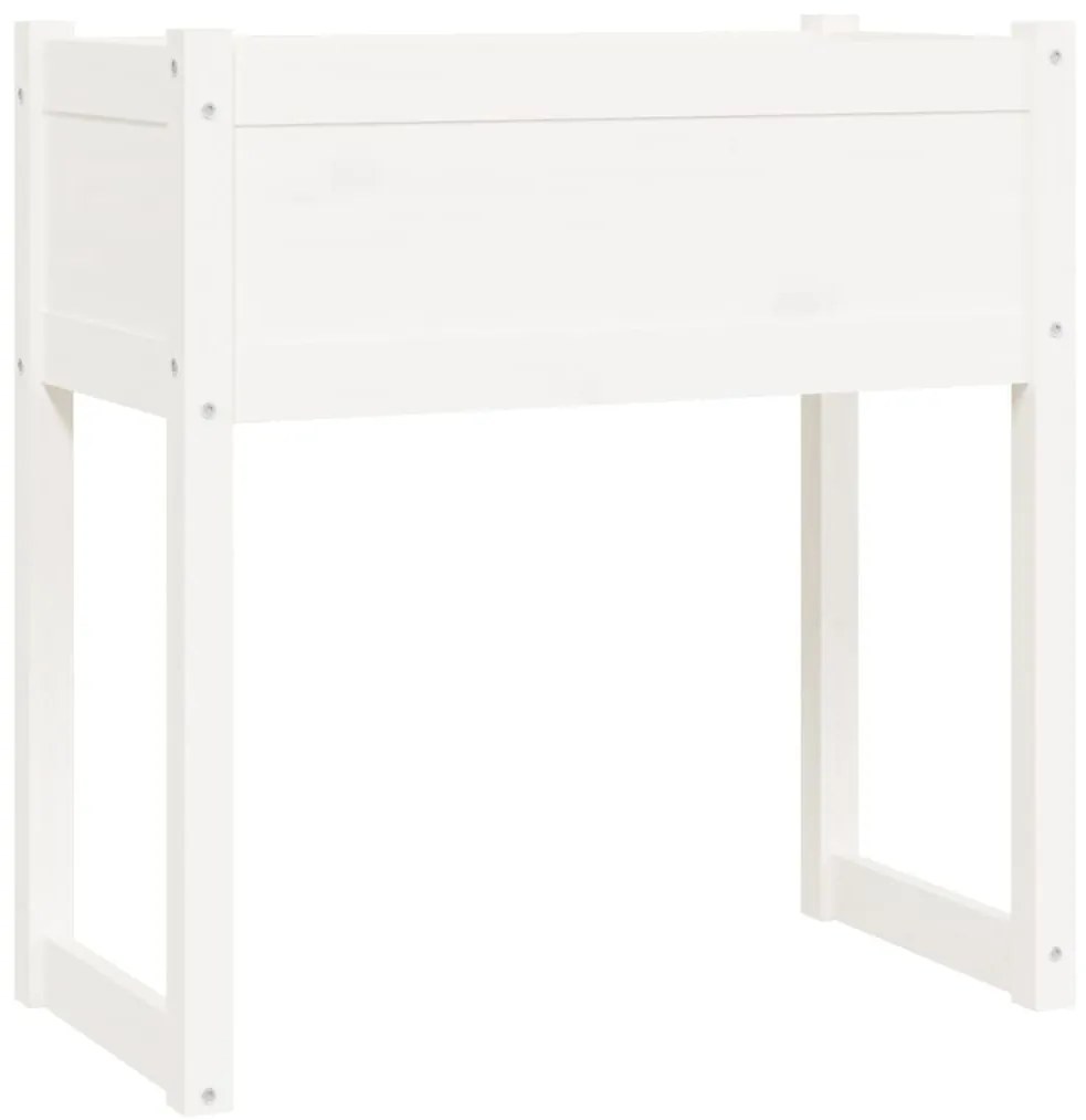 vidaXL Ζαρντινιέρα Λευκή 78x40x81 εκ. από Μασίφ Ξύλο Πεύκου