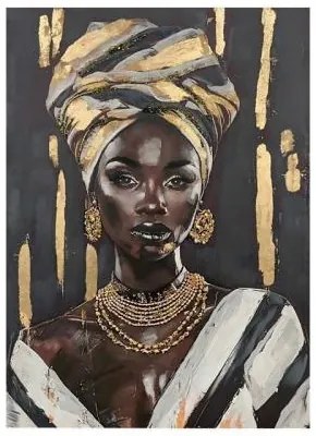 ΠΙΝΑΚΑΣ ΣΕ ΚΑΜΒΑ Fylliana "African lady 37268" ΜΑΥΡΟ-ΓΚΡΙ-ΛΕΥΚΟ 70x3x100εκ 166-126-064