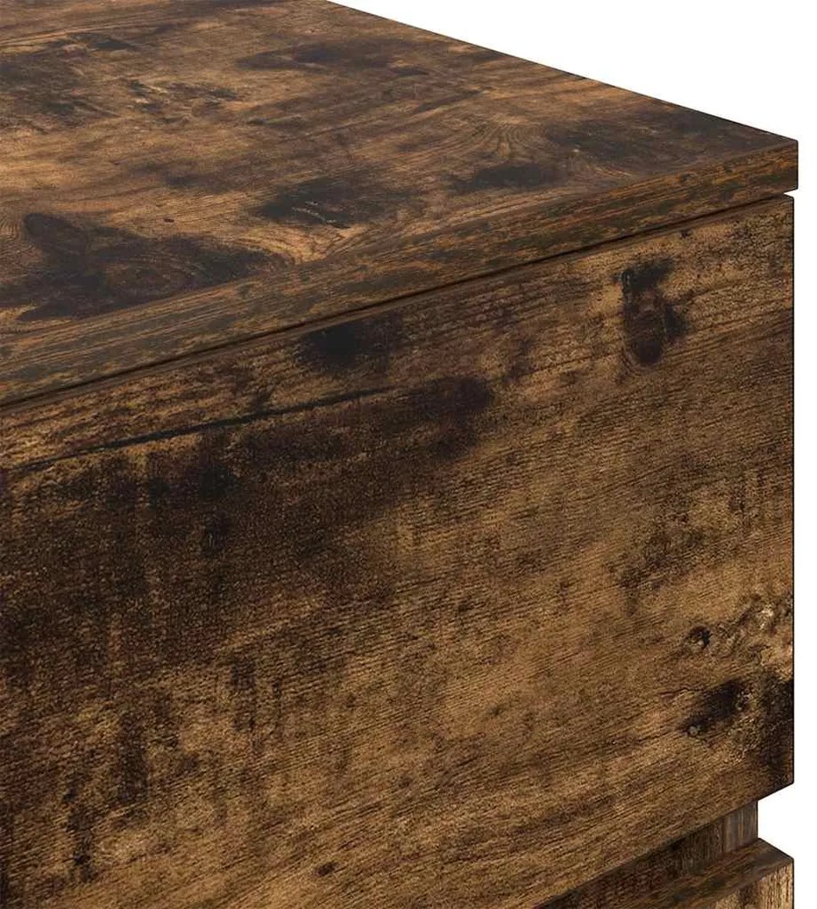 Κομοδίνο με 3 συρτάρια Καπνιστή δρυς 39x35x65 εκ. 861345
