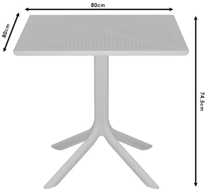 Τραπέζι Groovy PP λευκό 80x80x74.5εκ 80x80x74.5 εκ.