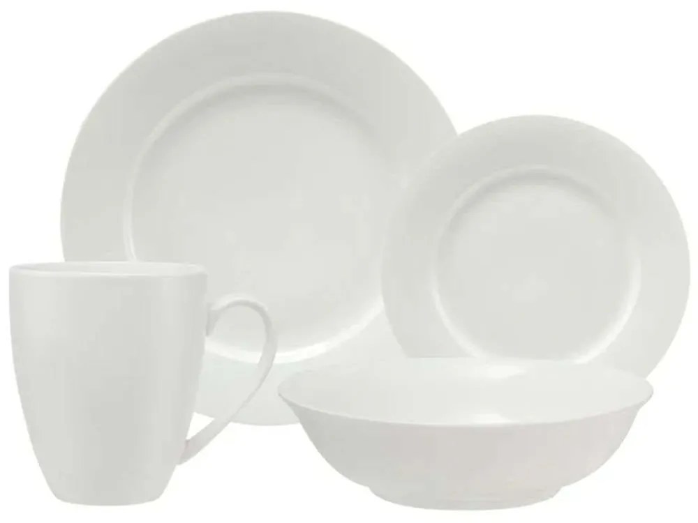 Σερβίτσιο Πιάτα Φαγητού Soho Rim White Basics (Σετ 16Τμχ) WBA0144 White Maxwell&amp;Williams 16 τμχ Porcelain