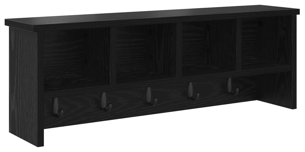 vidaXL Τοίχου Κρεμάστρα Μαύρη δρυς 75 x 16 x 26 εκ Επεξεργασμένο ξύλο