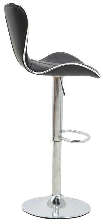 Σκαμπό μπαρ Jorine πτυσσόμενο μαύρο pu-βάση χρωμίου 53x44x114εκ 2αδα 53x44x114 εκ.