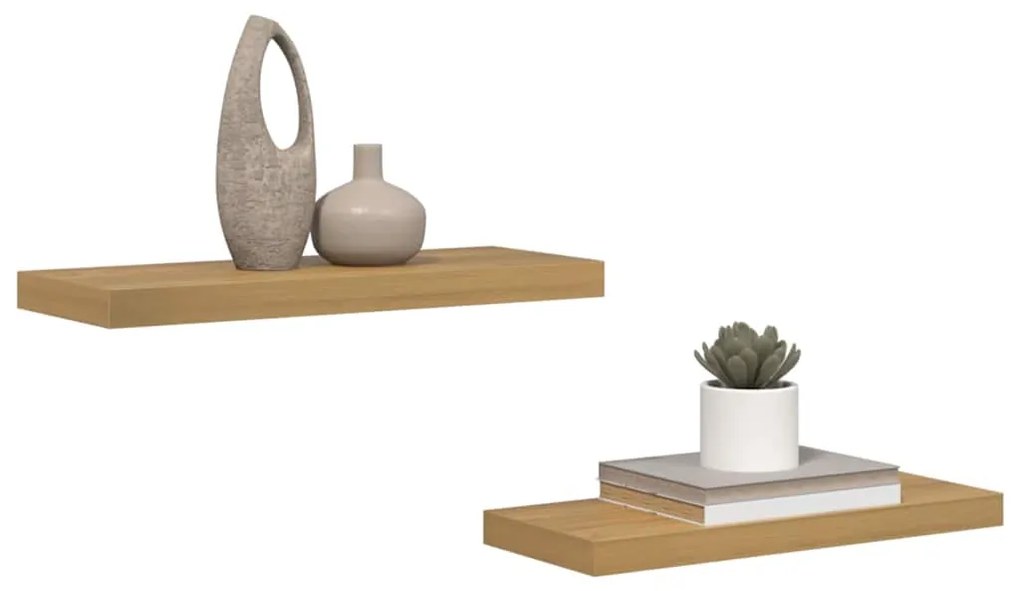 vidaXL Ράφι Τοίχου 2 pcs Καφέ 50 x 23 x 4 εκ. Επεξεργασμένο ξύλο