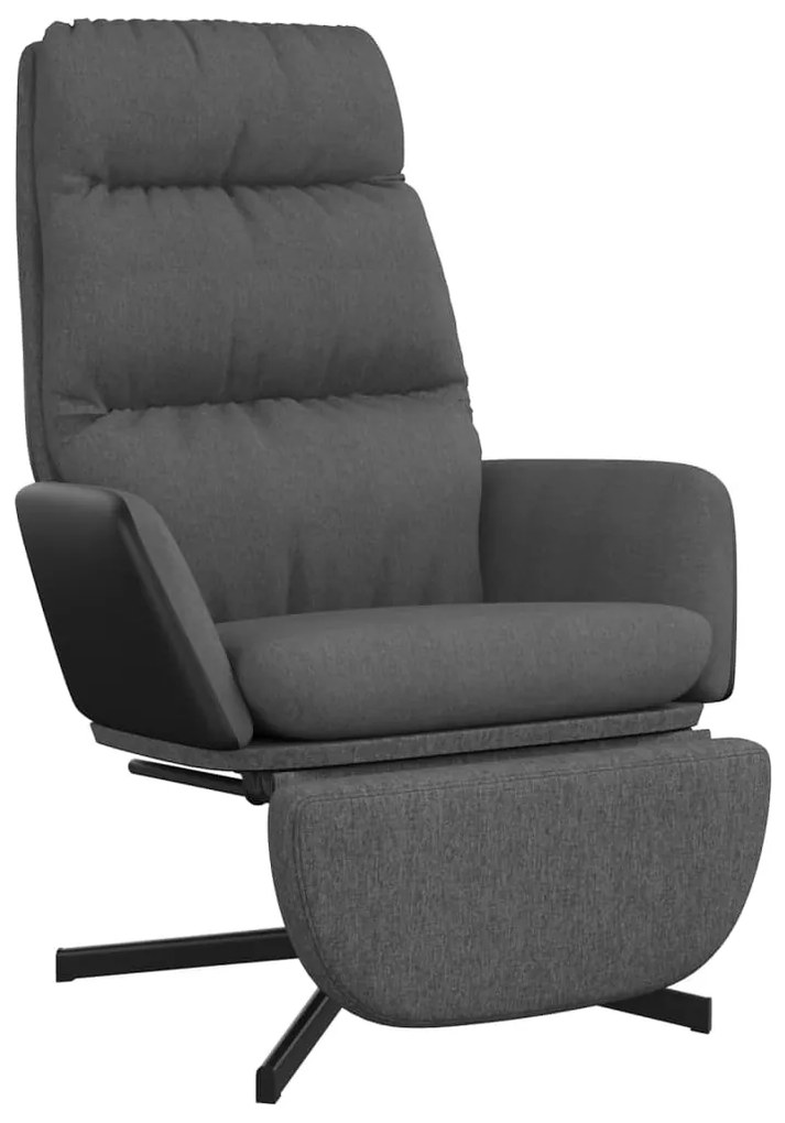 vidaXL Πολυθρόνα Relax Σκούρο Γκρι Υφασμάτινη με Υποπόδιο