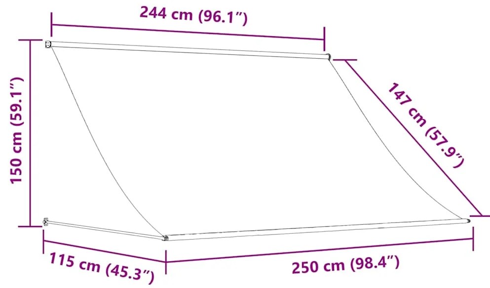vidaXL Τέντα Συρόμενη Πορτοκαλί / Καφέ 250 x 150 εκ.