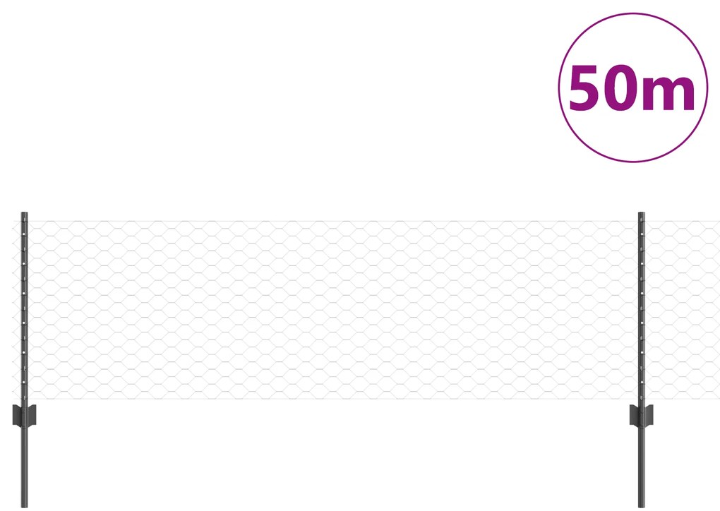 vidaXL Πόρτες Φράκτη 11 τεμ U-Channel Γκρι 60 εκ Μετάλλο
