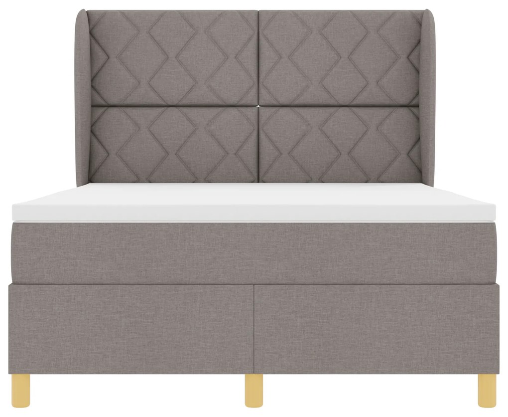 vidaXL Κρεβάτι Box Spring με Στρώμα Ταπέτσα 140x190 εκ Υφάσματος