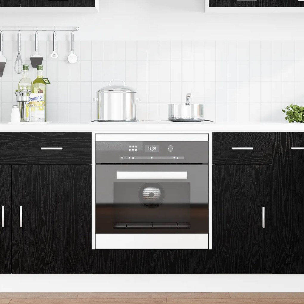 vidaXL Ντουλάπι φούρνου Επιτοίχιο Μαύρη δρυς 60 x 46 x 81.5 εκ