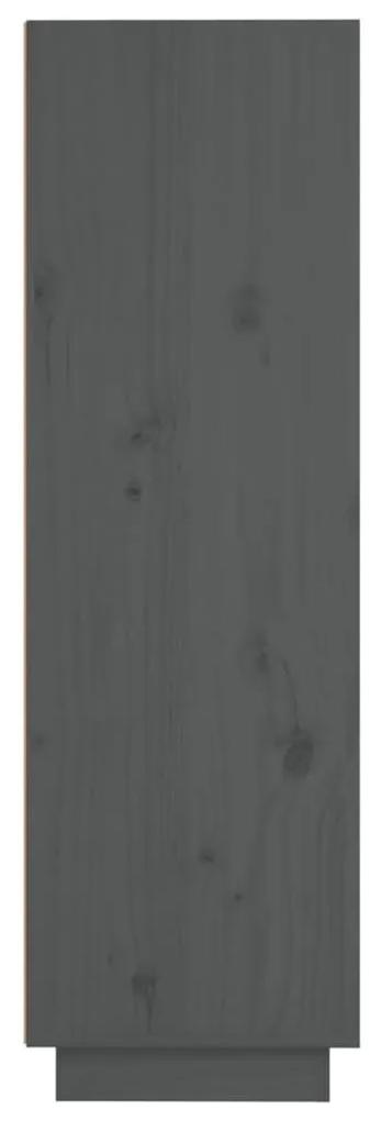 Ντουλάπι Ψηλό Γκρι 37 x 34 x 110 εκ. από Μασίφ Ξύλο Πεύκου - Γκρι