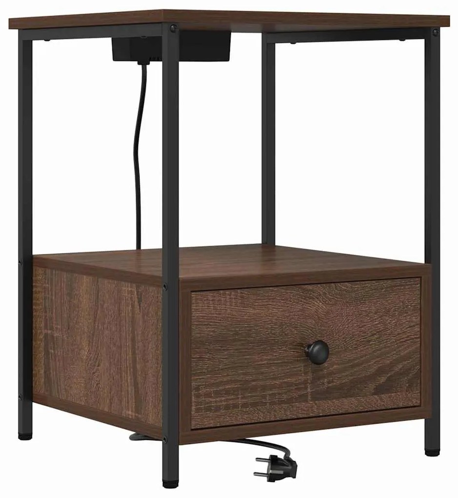 vidaXL Κομοδίνο Καφέ δρυς 42 x 41 x 56 εκ. Επεξεργασμένο ξύλο