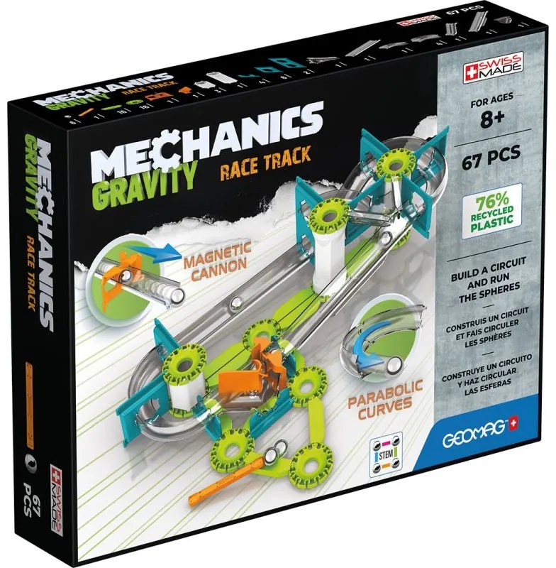 Παιχνίδι Σετ Gravity Race Track 67pcs Green Geomag