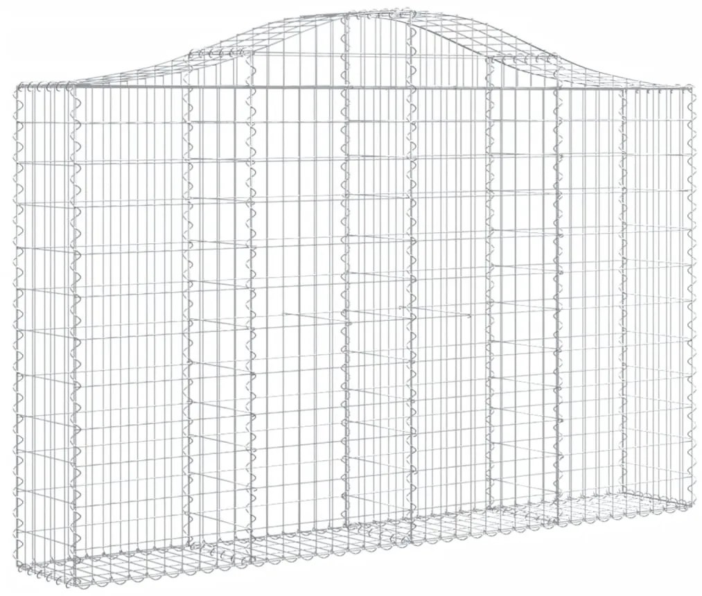 Συρματοκιβώτια Τοξωτά 3 τεμ. 200x30x120/140 εκ. Γαλβαν. Ατσάλι - Ασήμι