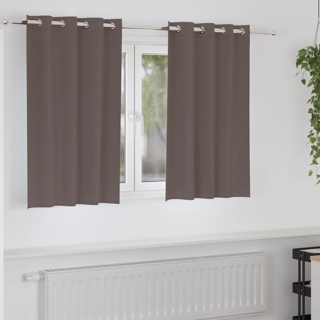 vidaXL Κουρτίνες 2 pcs Σκούρο καφέ Σκούρο καφέ 140 x 140 cm