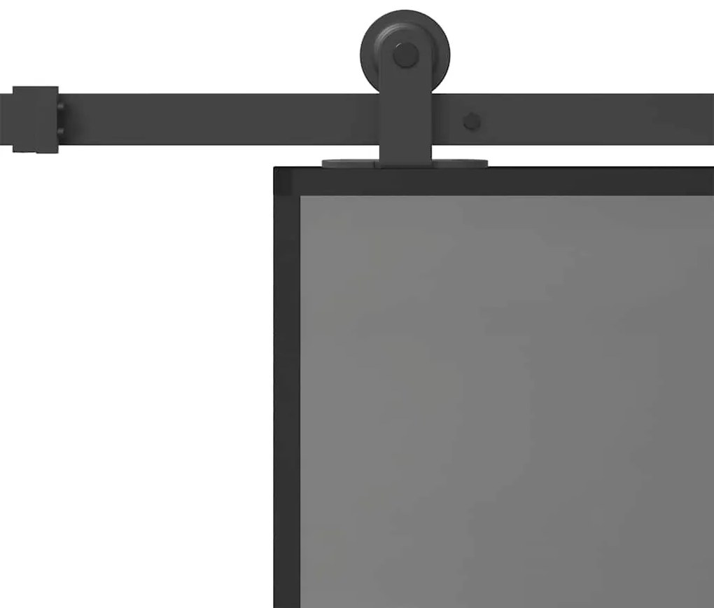 vidaXL Συρόμενη πόρτα με σετ υλικού 76x205 cm από γυαλί&Αλουμίνιο