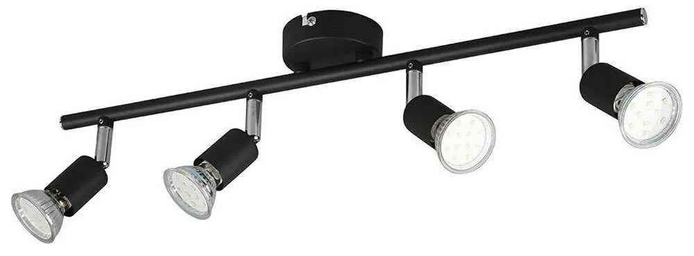 Φωτιστικό Οροφής - Σποτ Paris R80914032 4xGU10 35W 8x50x13cm Black Mat RL Lighting Metal