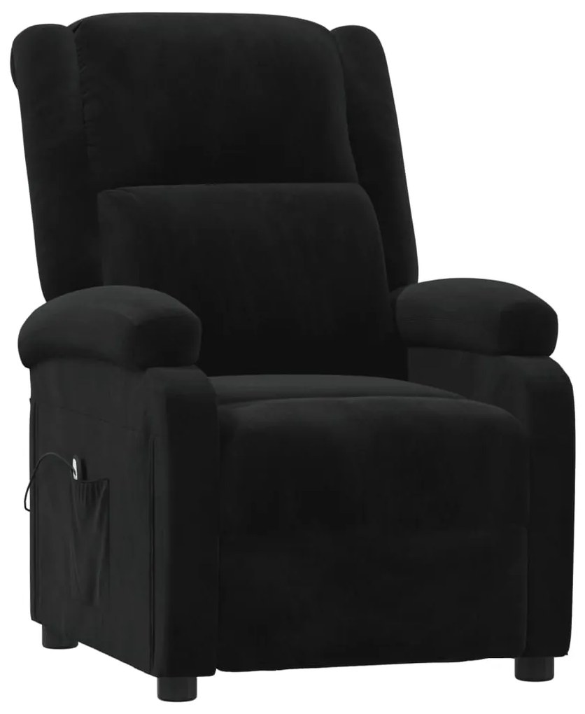 vidaXL Πολυθρόνα Ανακλινόμενη Ηλεκτρική Μαύρη Βελούδινη