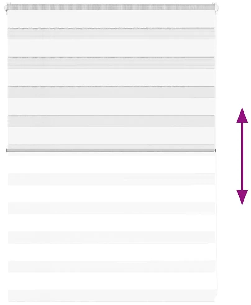 vidaXL Ζέβρα τυφλή Λευκό Πλάτος υφάσματος 90,9 εκ. Πολυεστέρας
