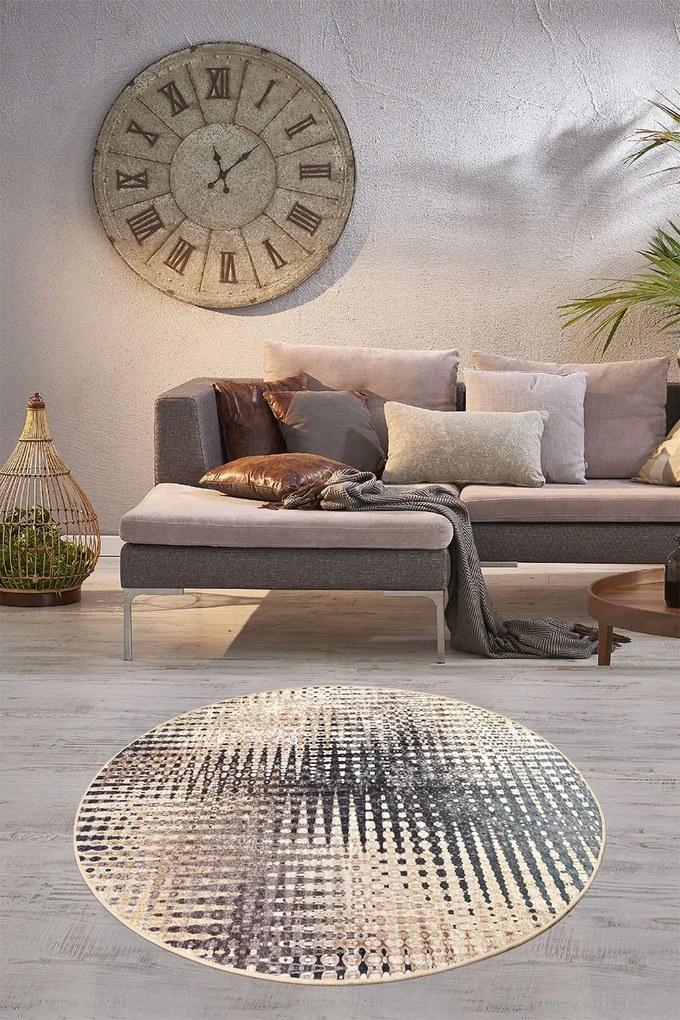 Χαλί Fusion 882CHL1307 Beige-Black Conceptum Hypnose 140X140cm Round