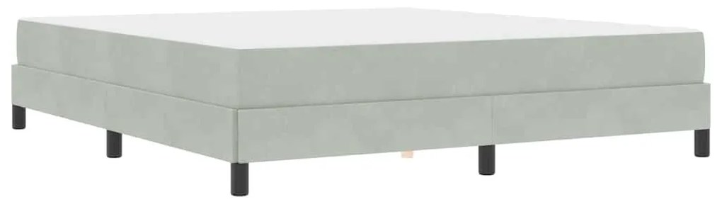 vidaXL Κρεβάτι box spring με στρώμα Ανοιχτό γκρι 180 x 200 cm Βελούδο