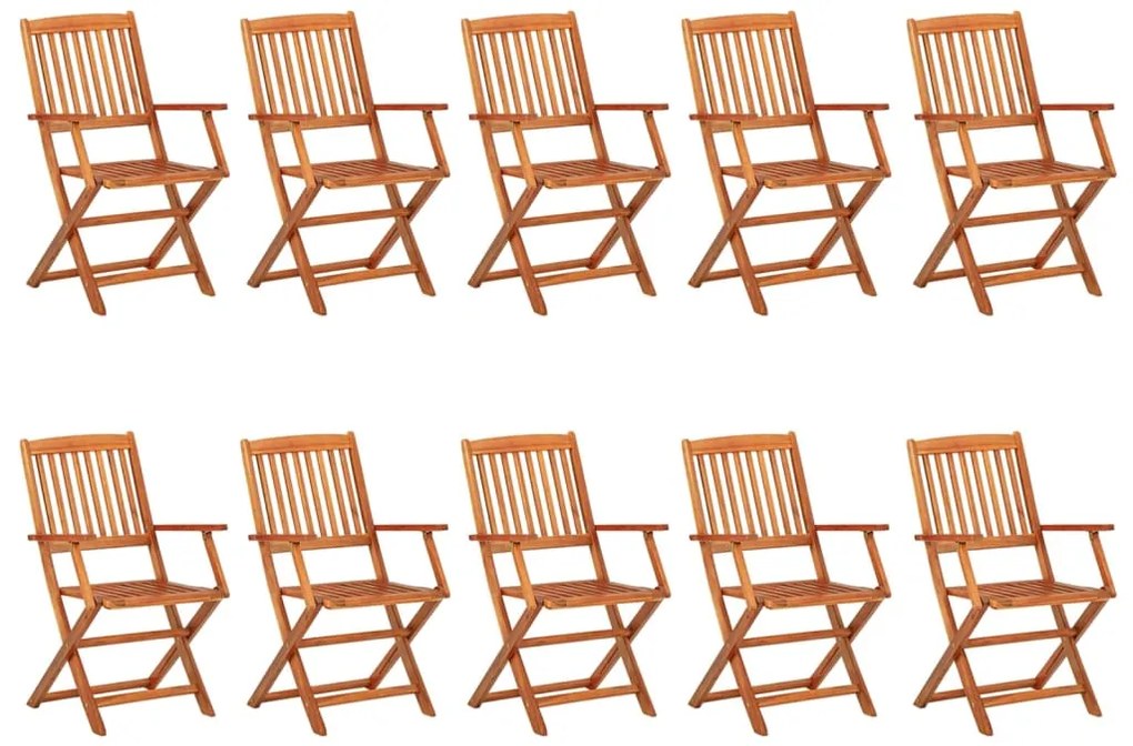 vidaXL Σετ Τραπεζαρίας Κήπου 11 Τεμαχίων 220x90x75 εκ. Μασίφ Ακακία