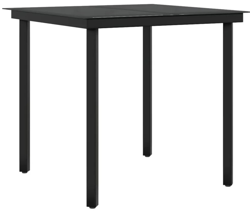 vidaXL Σετ Τραπεζαρίας Κήπου 5 Τεμαχίων Μαύρο με Μαξιλάρια