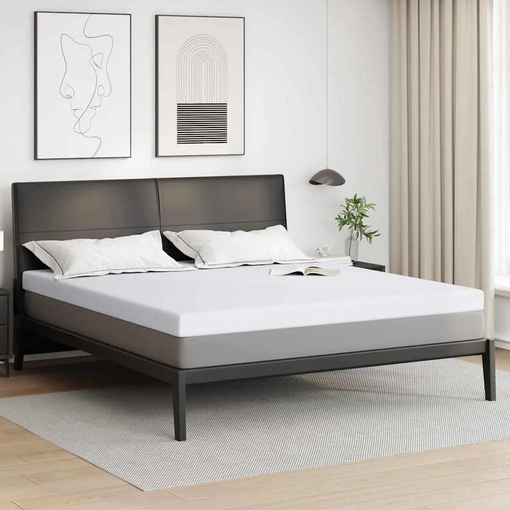 vidaXL Στρώματα Λευκό 200 x 200 cm 100% ύφασμα πολυεστέρα με τζακάρ