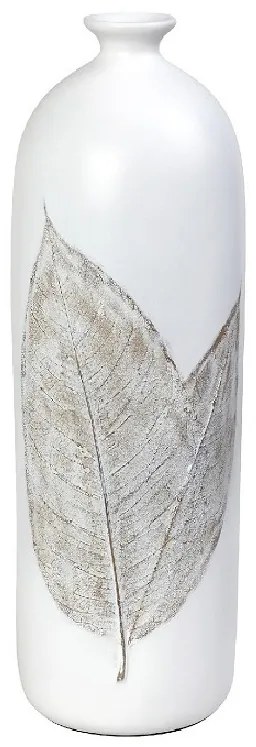 Βάζο Ανάγλυφο Polyresin Λευκό-Μπεζ ESPIEL 12x12x35,5εκ. FIK356