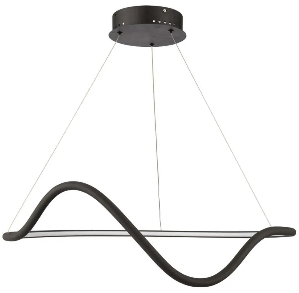 Φωτιστικό Οροφής 77-8166 Led 70cm Krishna Black Homelighting Aluminum,Acrylic