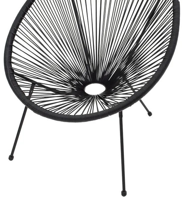 Καρέκλα - Πολυθρόνα κήπου Acapulco μαύρο μέταλλο-pe μαύρο 71x76x85 εκ. 71x78x85 εκ.