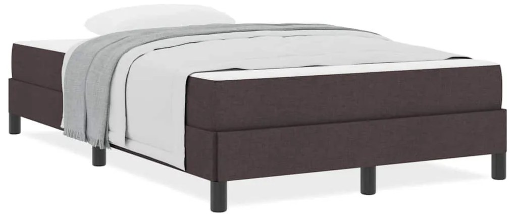 vidaXL Κρεβάτι με ελατήρια με στρώμα Σκούρο Καφέ 120 x 200 cm ύφασμα