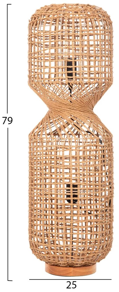 Φωτιστικό Δαπέδου C4359 Μέταλλο - Paper Rope σε Καφέ Φ25x78,5Υεκ. 25x25x78.5 εκ.