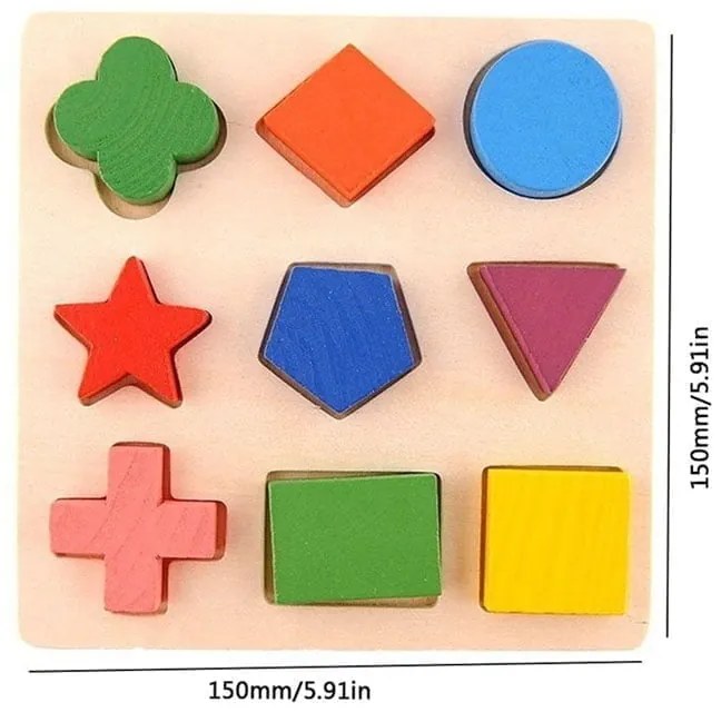 Ξύλινο Παιδικό Παζλ με Γεωμετρικά Σχήματα - Kids puzzle