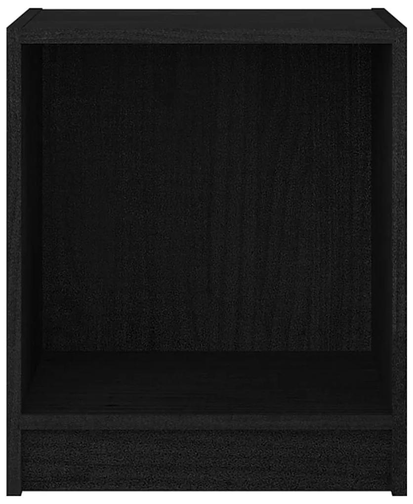 vidaXL Κομοδίνο Μαύρο 35,5 x 33,5 x 41,5 εκ. από Μασίφ Ξύλο Πεύκου