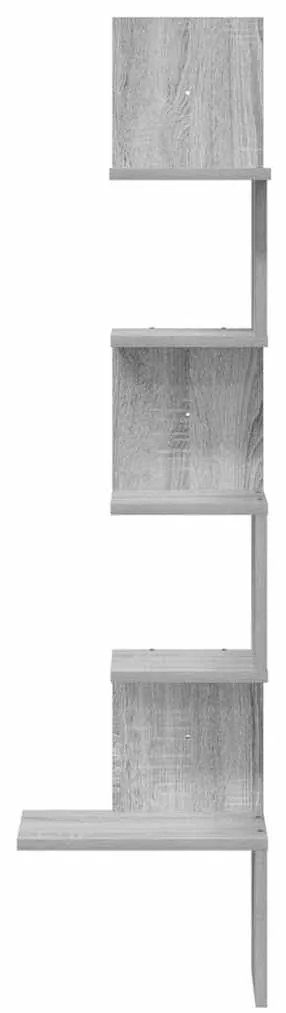 Γωνιακή Ραφιέρα Τοίχου Γκρι Sonoma 32x32x127,5 εκ Επεξ. Ξύλο - Γκρι