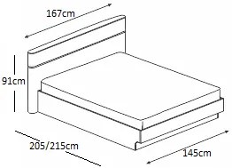 Κρεβάτι ξύλινο με δερμάτινη/ύφασμα CAPRICE 140x190 DIOMMI 45-141