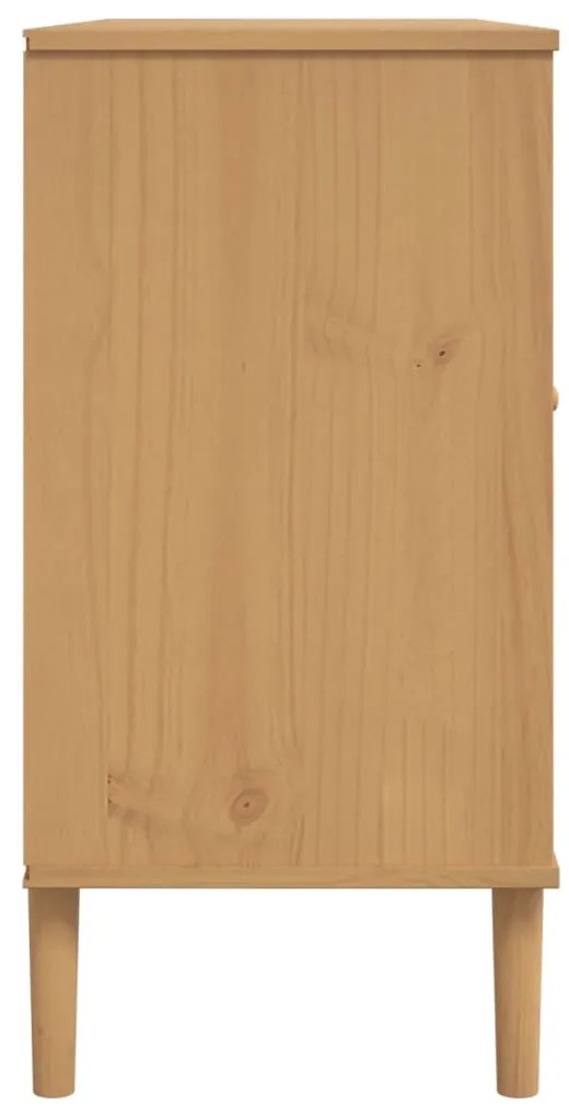 vidaXL Μπουφές SENJA Καφέ / Ρατάν 112 x 40 x 80 εκ. Μασίφ Ξύλο Πεύκου