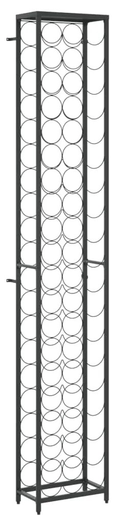 vidaXL Ραφιέρα Κρασιών 57 Μπουκ. Μαύρη 34x18x200 εκ. Σφυρήλατο Σίδερο