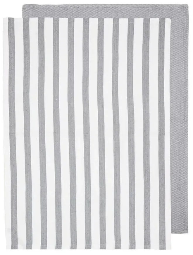 Πετσέτες Κουζίνας Raya (Σετ 2Τμχ) 33647 50x70cm White-Grey Ladelle Bamboo, Βαμβάκι