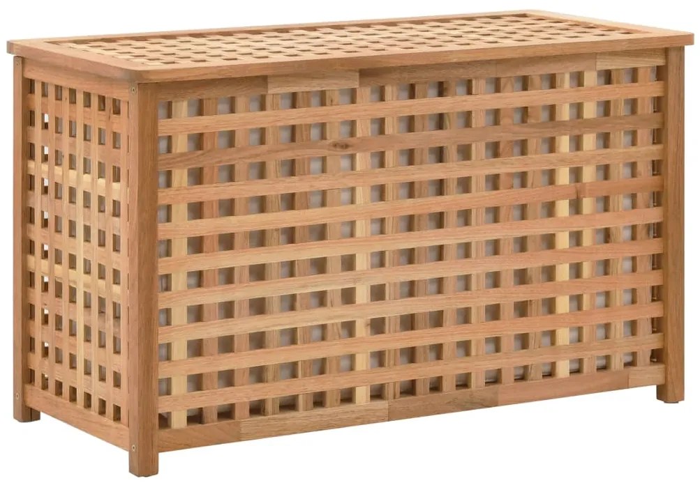 vidaXL Καλάθι/Μπαούλο Απλύτων 77,5x37,5x46,5 εκ. Μασίφ Ξύλο Καρυδιάς