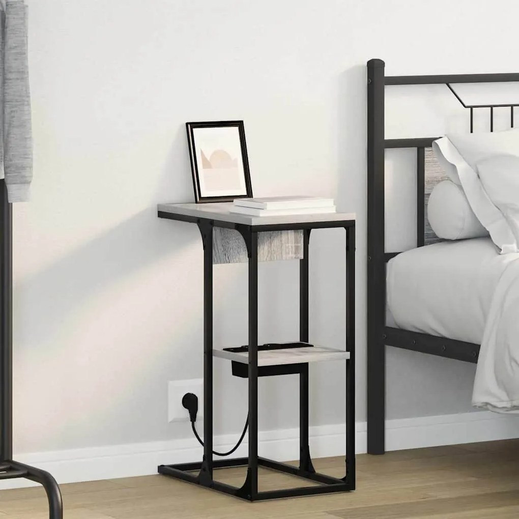 Κομοδίνο Γκρίζο Σονομα 41,5 x 26 x 60,5 εκ Επεξεργασμένο ξύλο