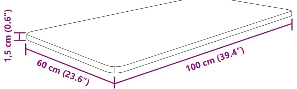 vidaXL Πάγκος Μπάνιου Αν. Καφέ 100x60x1,5 εκ. Επεξ. Μασίφ Ξύλο