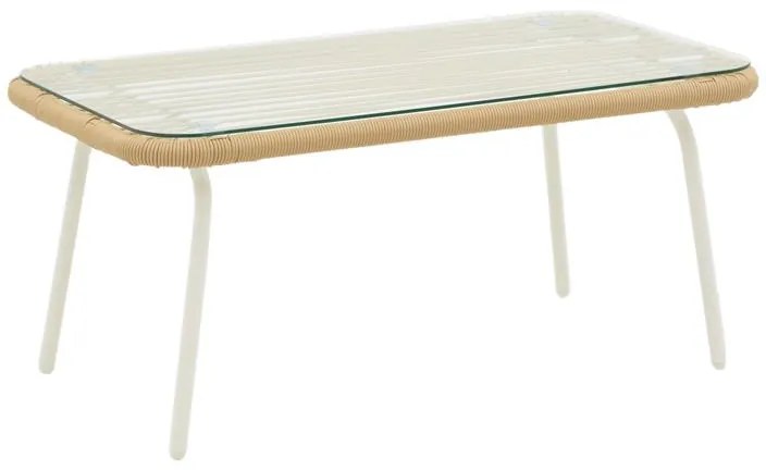 Σαλόνι Bonanza σετ 4τμχ rattan μπεζ-αλουμίνιο λευκό 124x64x78 εκ.