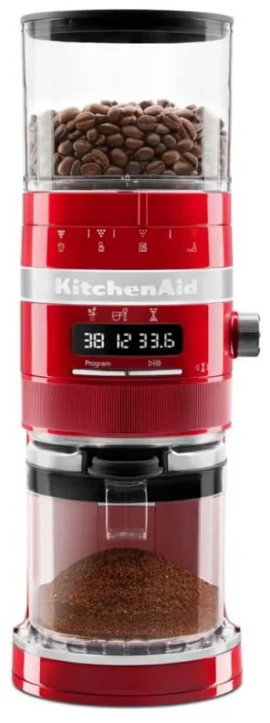 Ηλεκτρικός μύλος καφέ Artisan KitchenAid 5KCG8433ECA, 150W, 340 g, 70 βαθμοί λείανσης, Αυτόματη απενεργοποίηση, Apple Candy Red