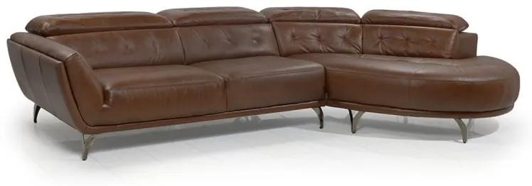 Γωνιακός καναπές, King καφέ 330x95x150cm Δεξιά γωνία –QUE-TED-004