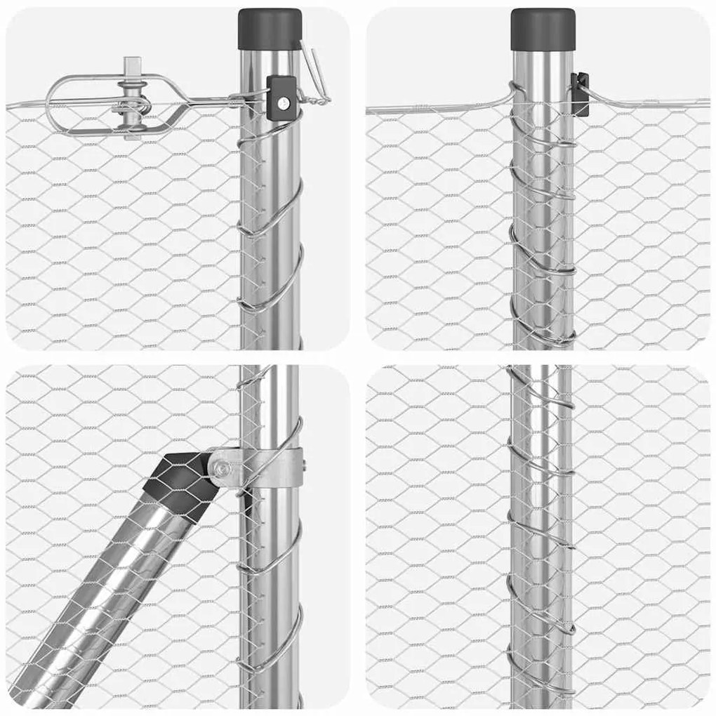 vidaXL Στύλος Περιφράξεων Ασημί 25 x 0,5 m (13 mm μάσκα) Ατσάλι