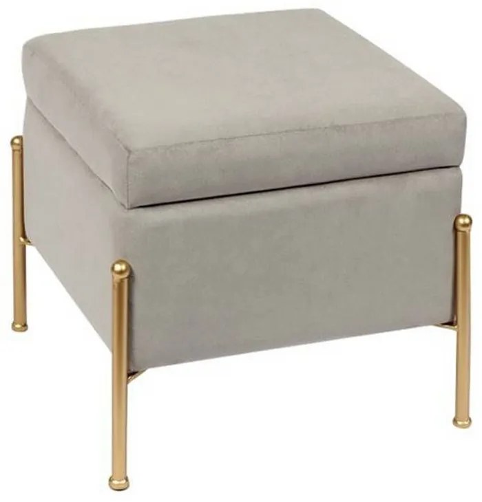 Σκαμπό Ray Αποθ/κό Grey Velure Ε7031,4 40x40x37cm Velvet, Metal