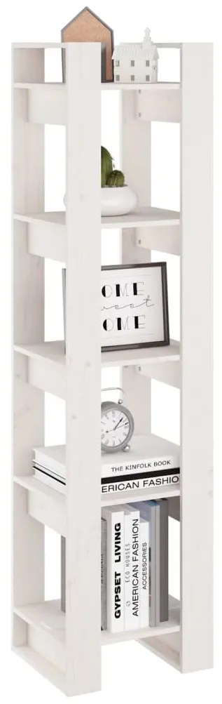 vidaXL Βιβλιοθήκη/Διαχωριστικό Χώρου Λευκό 41x35x160 εκ. Μασίφ Πεύκο