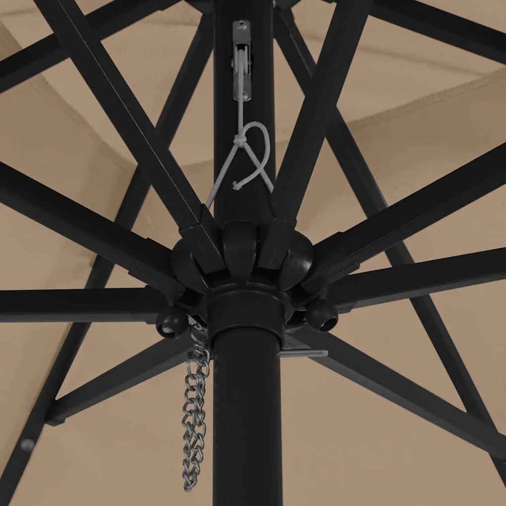 vidaXL Ομπρέλα Κήπου Ταμπά και Μαύρο 295 x 295 x 245 εκ